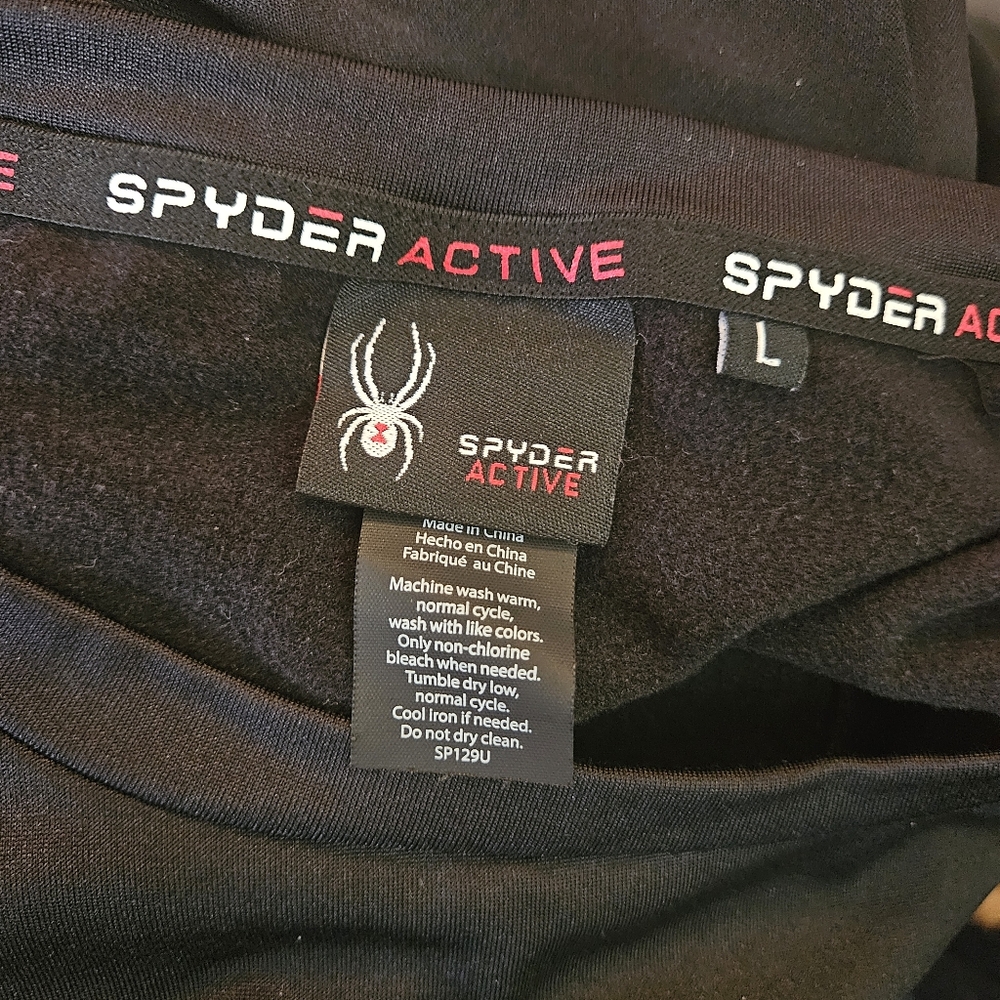 Spyder Black Moisture Wicking Outdoor Long Sleeve Tee Sz Lg - Picture 7 of 9